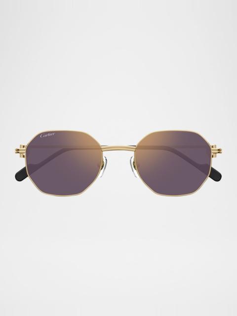 Cartier Mirrored Round Metal Sunglasses