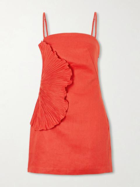 ANDRES OTALORA Respiro Lento Embellished Linen Mini Dress