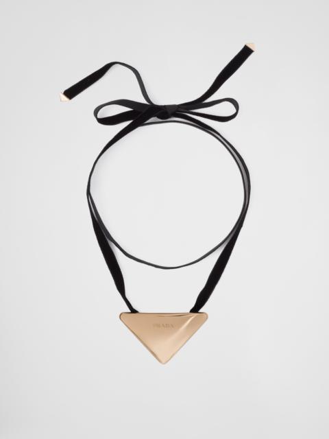 Prada Eternal Gold choker with large pendant in yellow gold