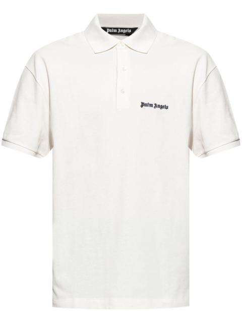 Palm Angels logo-embroidered polo shirt