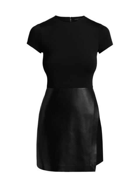 Alice + Olivia Women's Sabine Mixed-Media Short-Sleeve Minidress - Black