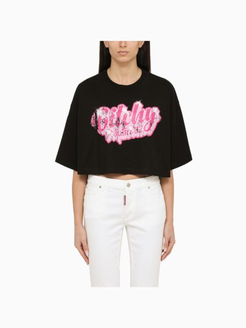 Black oversize T-shirt with print