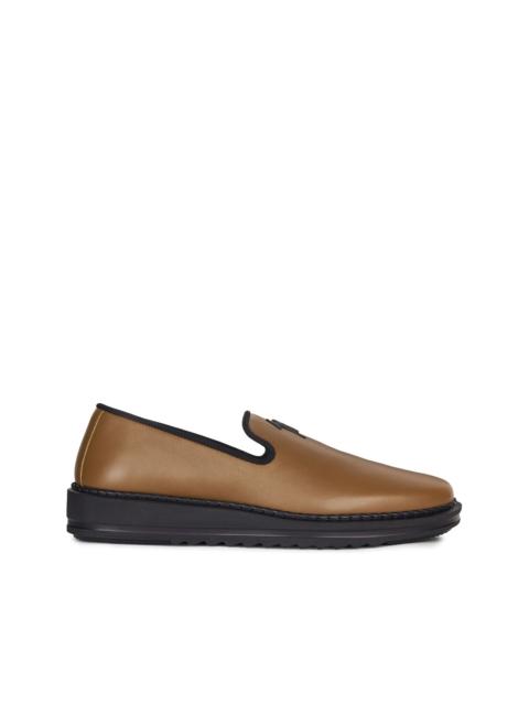 Giuseppe Zanotti slip-on leather slippers with logo detail