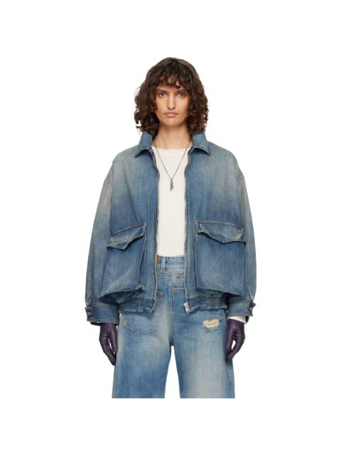 MM6 Maison Margiela Blue Flap Pocket Denim Jacket