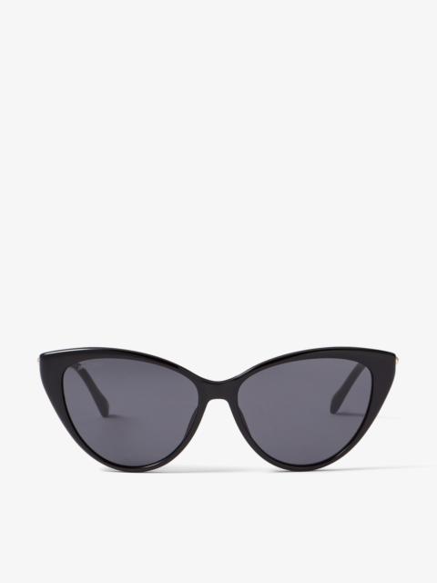 JIMMY CHOO Val
Black Cat-Eye Sunglasses with Glitter