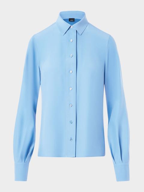 AKRIS Silk Crepe Button-Down Shirt