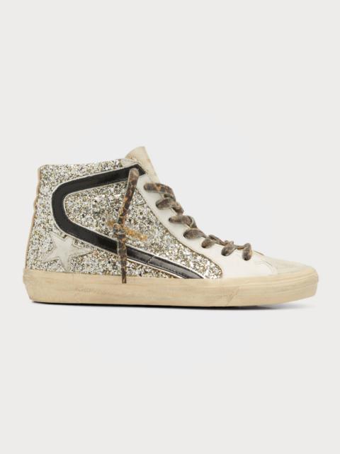 Golden Goose Slide Glitter High-Top Sneakers