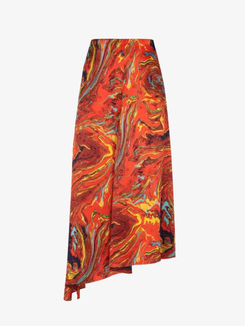 FENDI Orange satin crêpe skirt