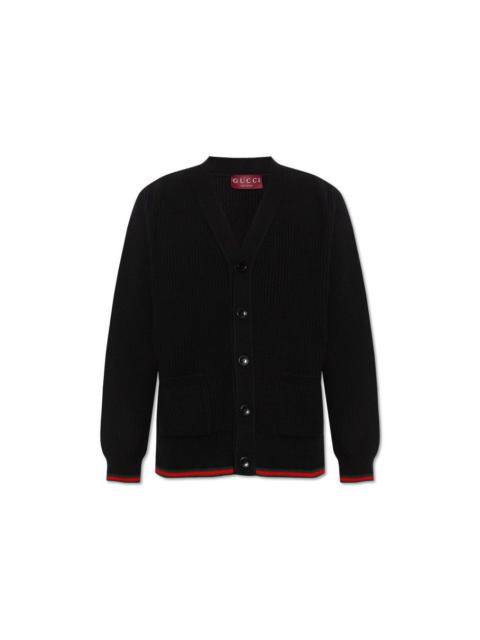 GUCCI GUCCI Black Wool Cardigan New & Authentic (Men's size:S;)