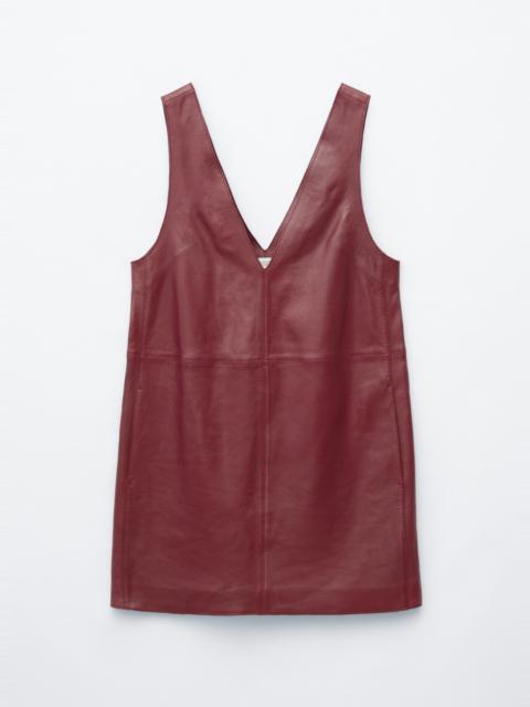 & Other Stories V-Neck Leather Dress