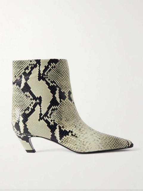 KHAITE Arizona croc-effect leather ankle boots