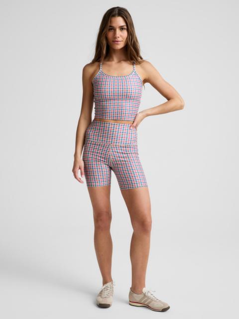BEYOND YOGA Sunwashed Gingham SoftMark Keep Pace Biker Short