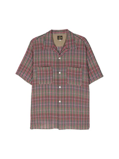 check-pattern seersucker shirt