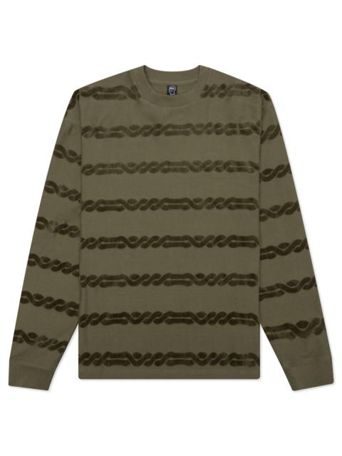 BRAIN DEAD BRAIDED BURNOUT LONG SLEEVE - BROWN