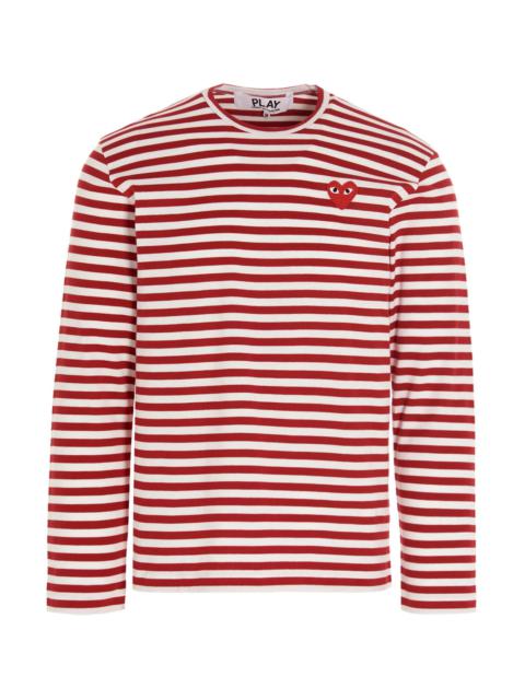 Comme des Garçons PLAY Logo patch stripes t-shirt