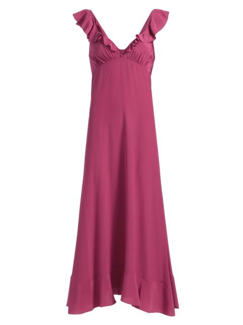 Chloé Women's Ruffle Silk Empire Midi-Dress - Divine Red
