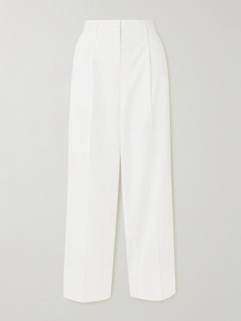 TOTEME Pleated Cotton Wide-leg Pants