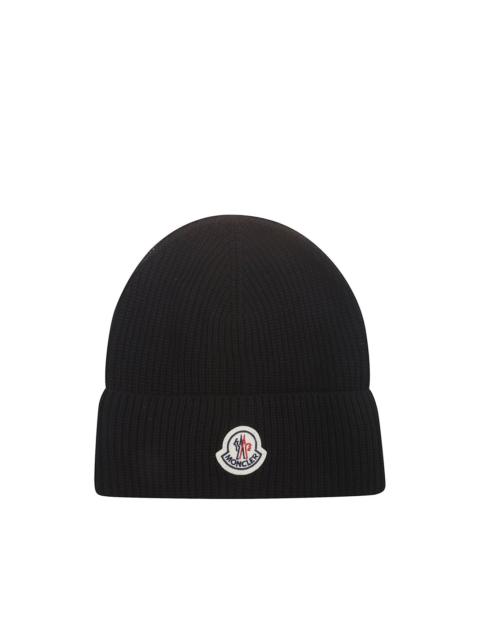 Moncler logo-patch beanie hat
