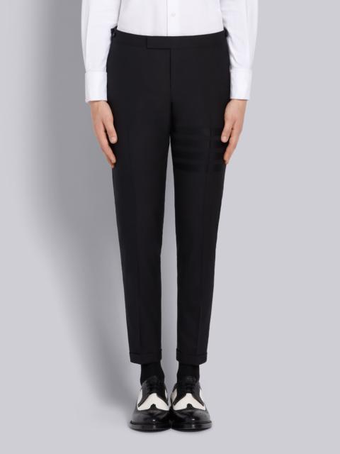 Thom Browne Black Plain Weave Suiting Skinny 4-Bar Trouser