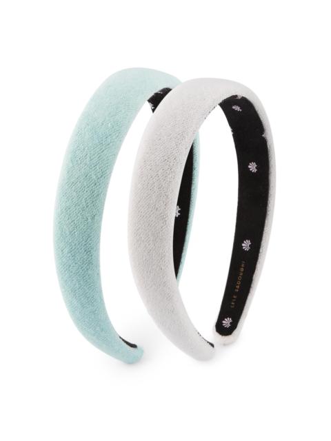 LELE SADOUGHI Women's Palm Beach Charlotte 2-Piece Terry Cloth Headband Set - Ivory Sea Foam