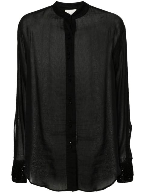 forte_forte semi-sheer long-sleeve shirt