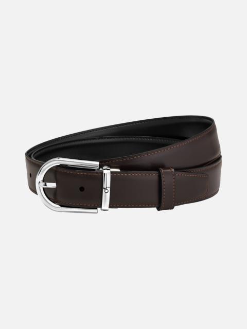 Montblanc Horseshoe buckle black/brown 30 mm reversible leather belt