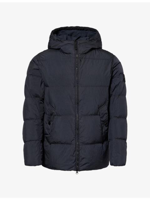 Stone Island Crinkle Reps Hooded Nylon Puffer Jacket
