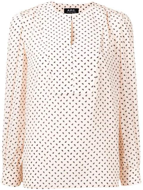 A.P.C. maylis printed silk blue