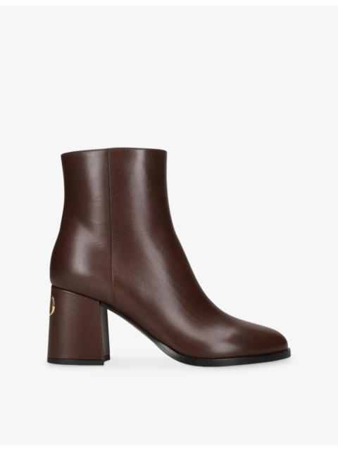 Valentino Fawcette 75 Leather Heeled Ankle Boots