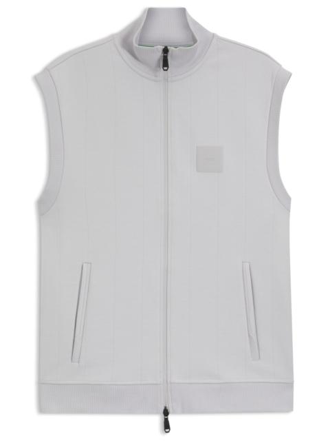 SLEEVELESS ZIP-UP SWEATSHIRT IN COTTON