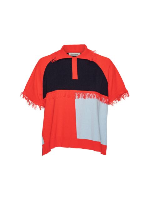 HENRIK VIBSKOV SUIT COVER POLO KNIT - PINK LIGHT BLUE ZEPPELIN