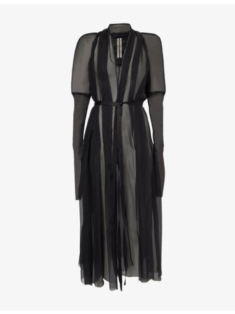 Rick Owens Metro Belted Silk Coat