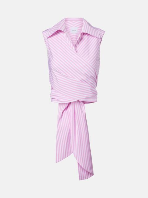 PATOU Patou Striped Draped Sleeveless Top