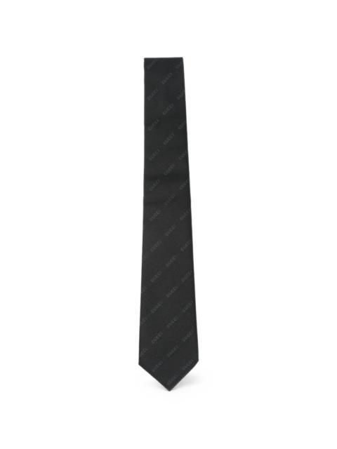 GUCCI Gucci Logo-jacquard Silk Tie