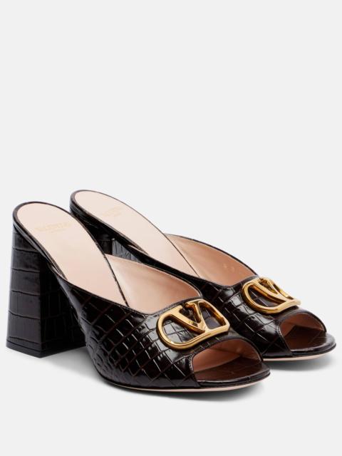 Valentino VLogo 95 croc-effect leather mules