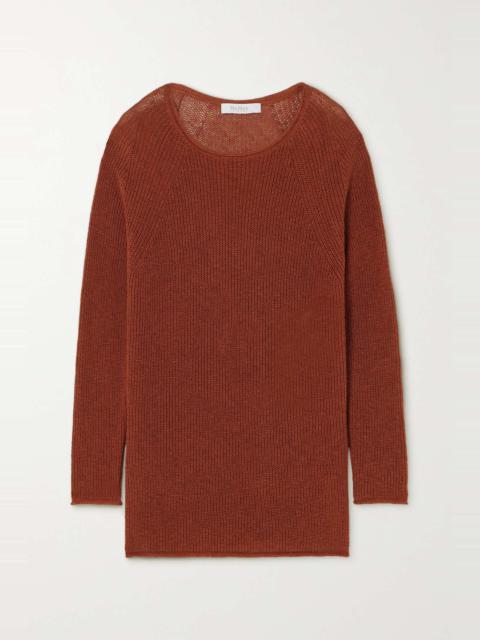 Leisure Diretta open-knit cotton and linen-blend sweater