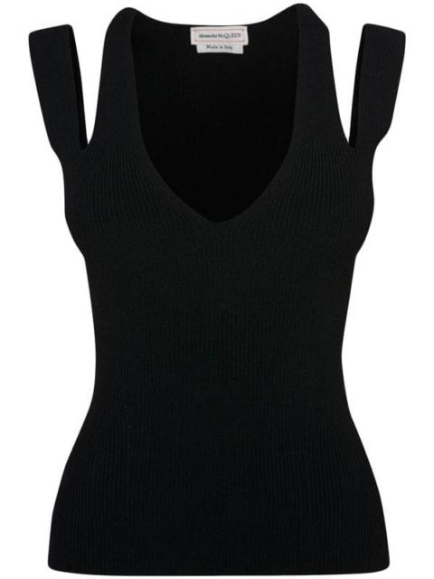 Alexander McQueen Cutout Vneck Top