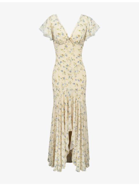 House of CB Amina Print Georgette Maxi Tea Dress