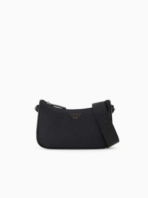 EMPORIO ARMANI RECYCLED SHOULDER BAG WITH A ZIP CLOSURE AND LOGO STRAP