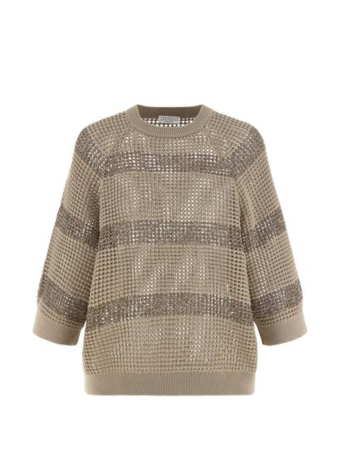 Brunello Cucinelli sequin-embellished striped sweater