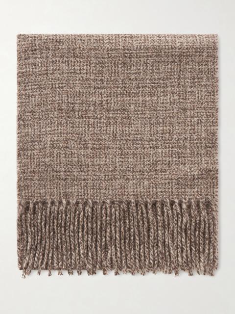 Loro Piana Fringed Cashmere-Tweed Scarf