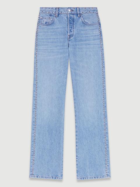 maje Wide-leg studded jeans