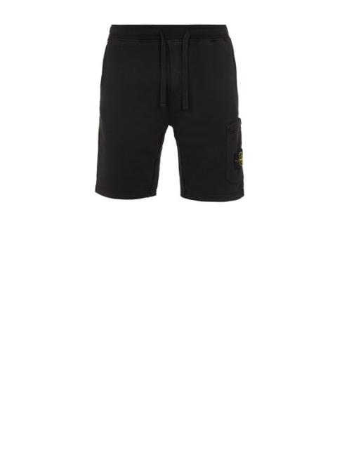 Stone Island 64651 GARMENT-DYED COTTON FLEECE  BLACK