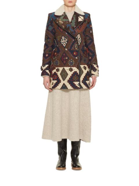 GABRIELA HEARST Dylan Peacoat in Patchwork Textiles