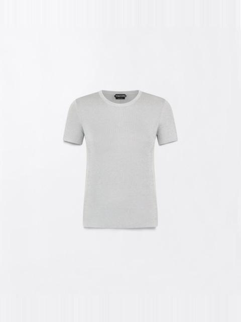 TOM FORD METALLIC KNIT BOXY MICRO T-SHIRT