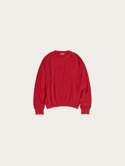 AURALEE High Twist Light Sweat P/O - Red