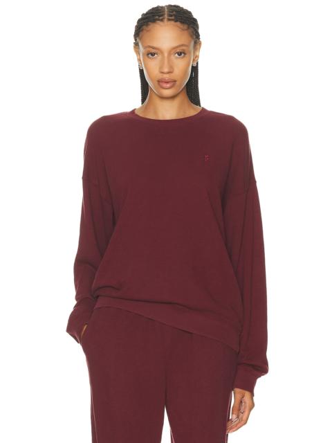 ÉTERNE Oversized Lightweight French Terry Crewneck Sweatshirt