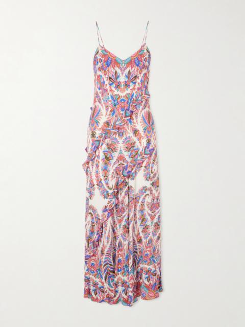Etro Ruffled Paisley-print Chiffon Maxi Dress