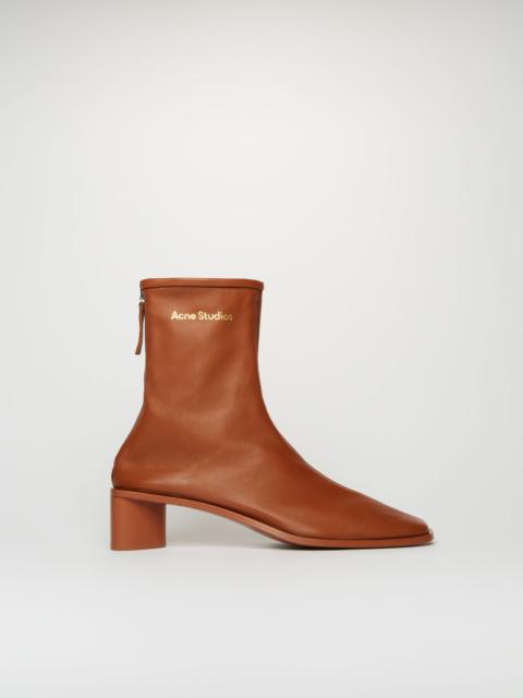 Acne Studios Branded leather boots rust brown/rust brown