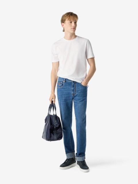 CORNELIANI 5-pocket trousers made from blue 10 oz stretch denim